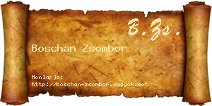 Boschan Zsombor névjegykártya